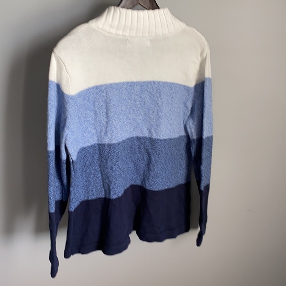 NWT! Karen Scott Ladies Multi Blue 1/4 Zip Sweater - Picture 6 of 6